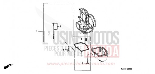 KIT, O.P. CARBURATEUR (2) CR250R1 de 2001